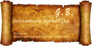 Guttenberg Borbála névjegykártya